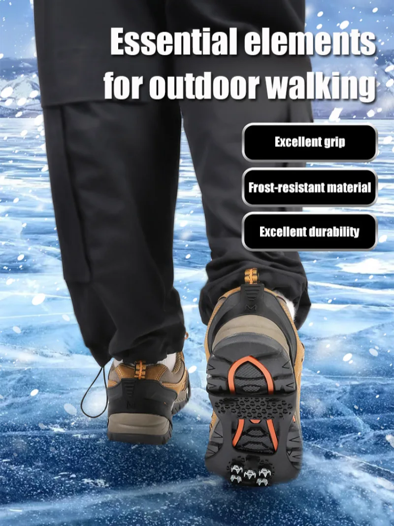 Invisible Anti-Slip Ice Cleats Winter Hiking Transparent Shoe Covers Outdoor Snow Walking Non-Slip Traction Crampons for Elderly