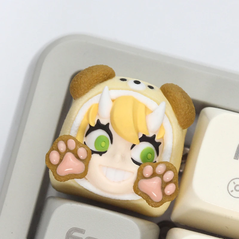 Cartoon Keycaps Personalized Design Cartoon Mechanical Keyboard Keycaps Cherry Profile 3D Printed Resin Keycap Accessories Gifts