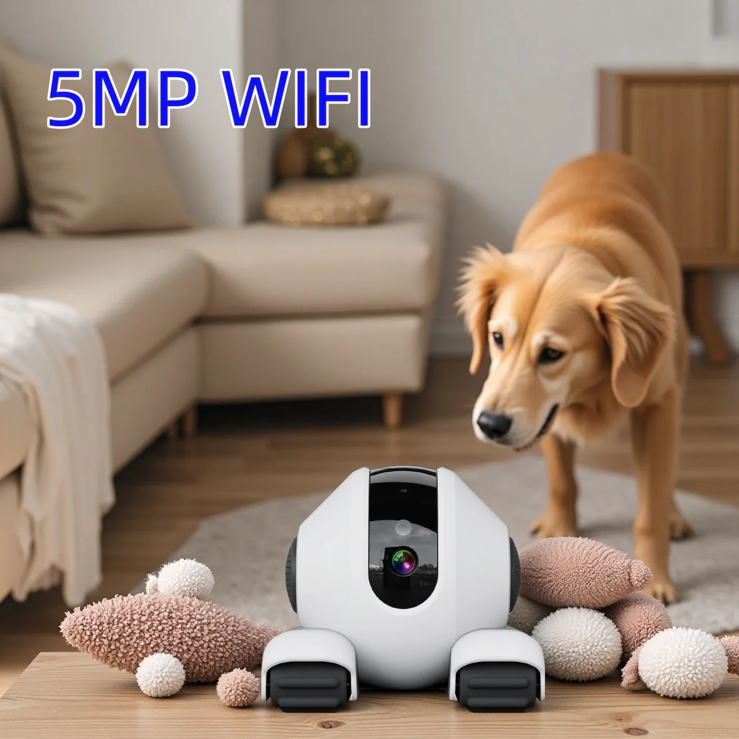 

Wifi Pet Companion Robot Toy With Camera Cat Dog Smart Toy Pet Camera 5MP