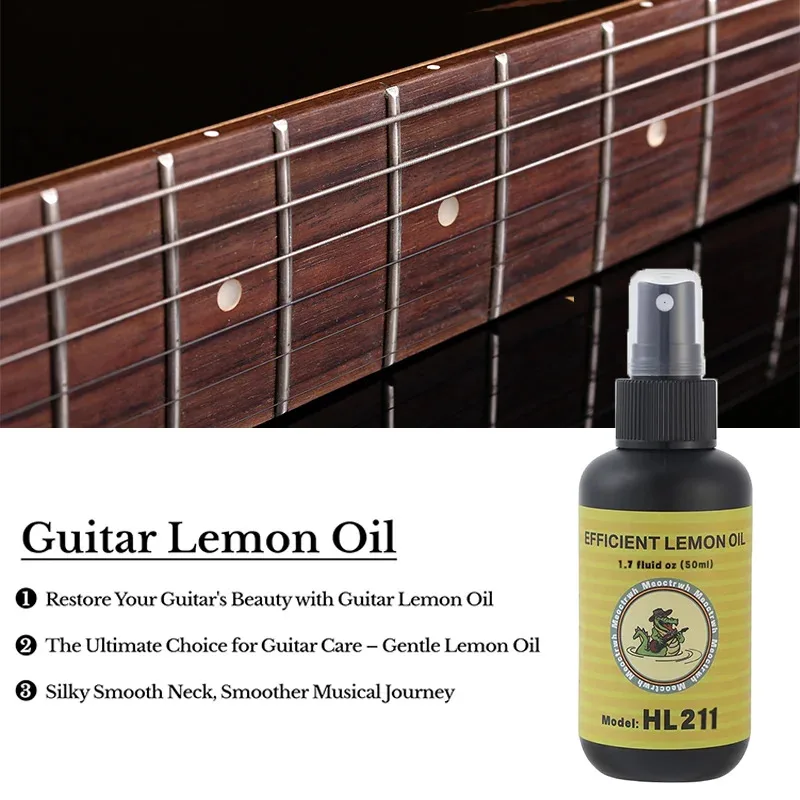 All-in-One Guitar Cleaning Kit - Fretboard Lemon Oil + Polish + String Cleaner for Guitar Care & Maintenance
