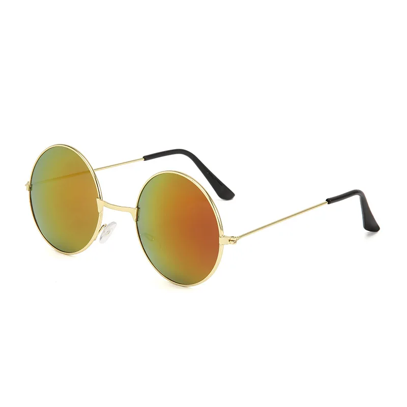 Eyewear Vintage Round Metal Sung Lasses Sunglasses Men's Sports women's Plain Glasses Colored Sea Summer T210