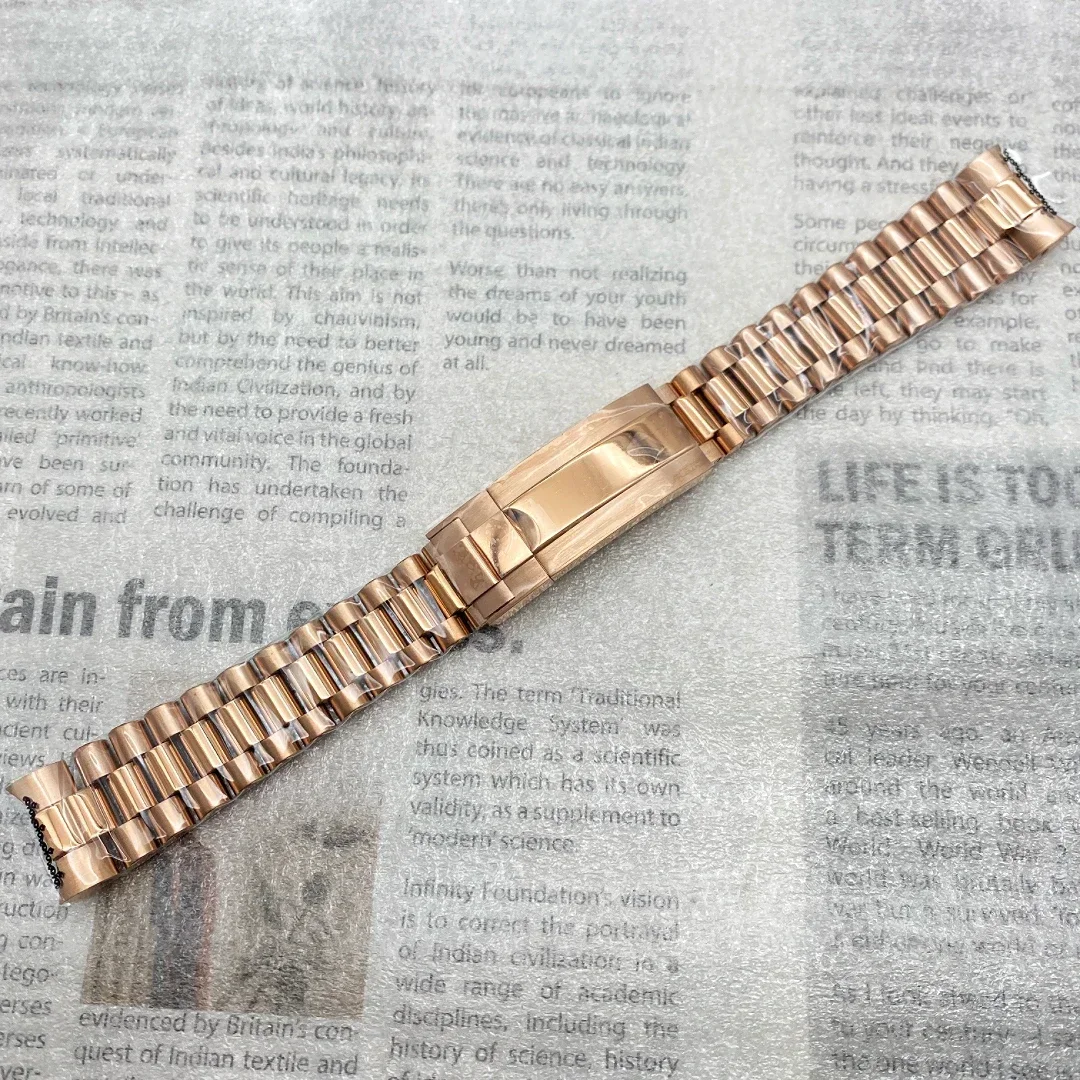 Watch Accessories Steel Fine-tuning Strap Pull Buckle Black Green Water Ghost 20mm Solid Fine Steel President Folding Bracelet.