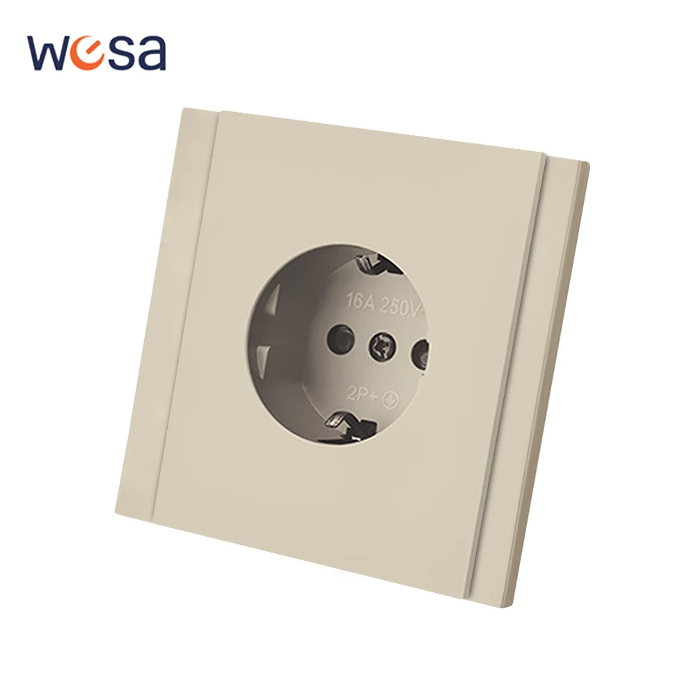Skin Sensation EU Standard Classic With Ground AC Wall Embedded Electrical Outlets Power Sockets Plugs Socket Paint Plastic 250V