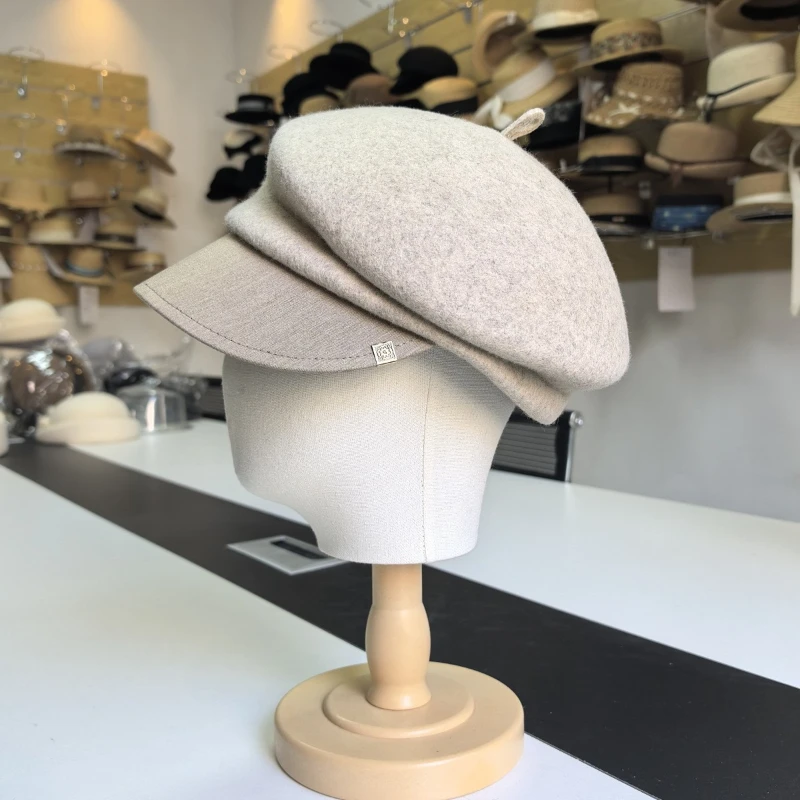 Japanese Autumn/Winter 100% Wool Hat Women Soft Felt Hat British Retro French Elegance Fashionable Warm Equestrian Hat