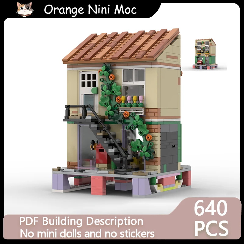 

City Street View Model MOC Building Bricks Music Store Apartment Modular Technology Gifts Holiday Assemble Children Toys Suit