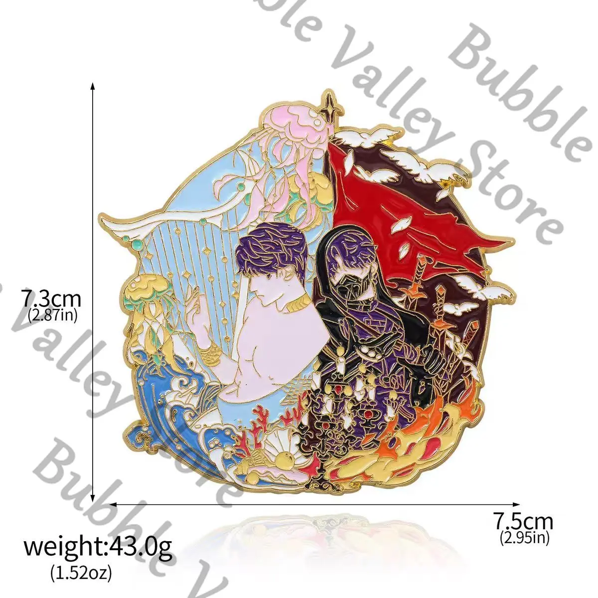 

Anime Love and Deepspace Rafayel Metal Badge Medal Pin Emblem Breastpin Brooch Knapsack Schoolbag Charm Garniture Xmas Gifts