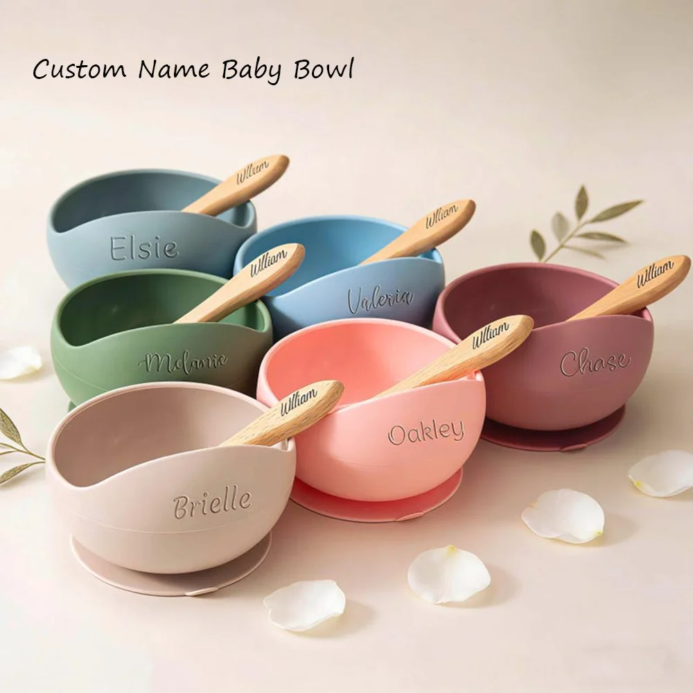 

Food Grade Silicone Baby Snail Bowl Customizable Name Suction Integrated Complementary Food Bowl Waterproof High Temperature