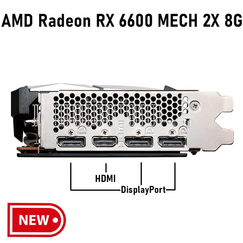 MSI Radeon RX 6600 MECH 2X 8G Новый GDDR6 128bit 7nm RX6600 видеокарты GPU графическая карта для настольного компьютера Поддержка AMD Intel CPU материнская плата