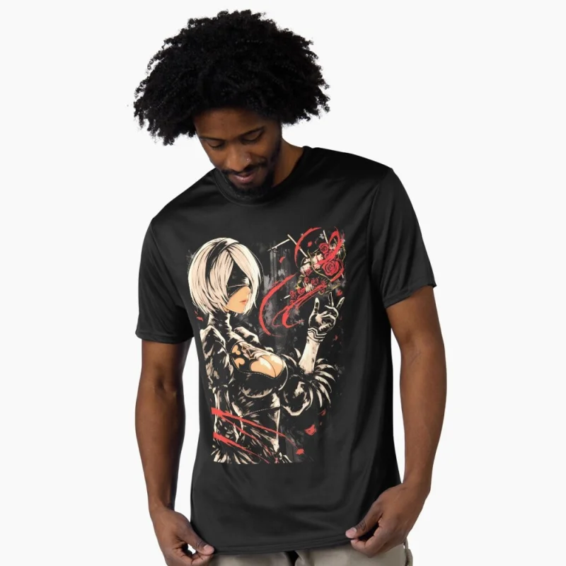 

Nier Automata 2B YoRHa Anime Gift t shirt Kawaii Waifu graphic tee 0322 Cyber Punk Y2K Clothes 100% cotton Large size Tops S-6XL