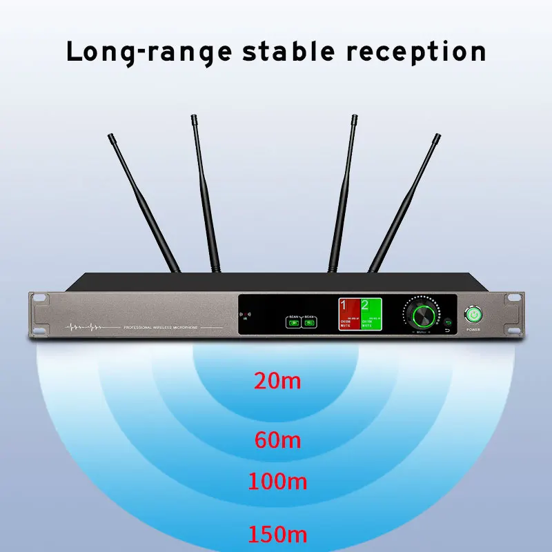 Diversity one to two wireless microphone U-segment anti howling headworn conference engineering remote receiving microphone