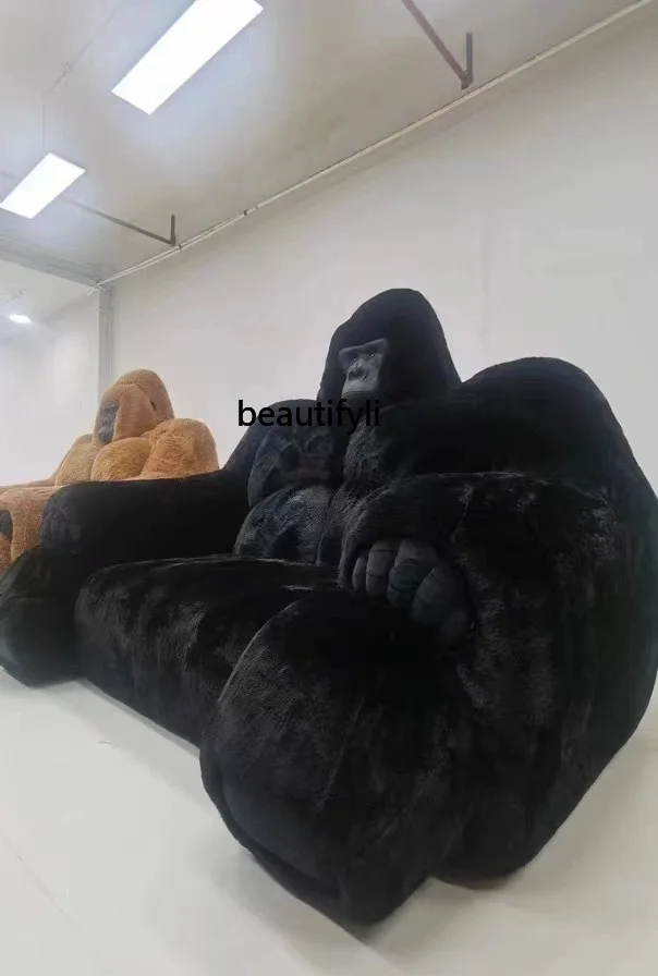 Gorilla Sofa Living Room Furniture Secondary Sofa Bedroom Bed Creative Large and Small Apartment Type Leather Sofa Bed