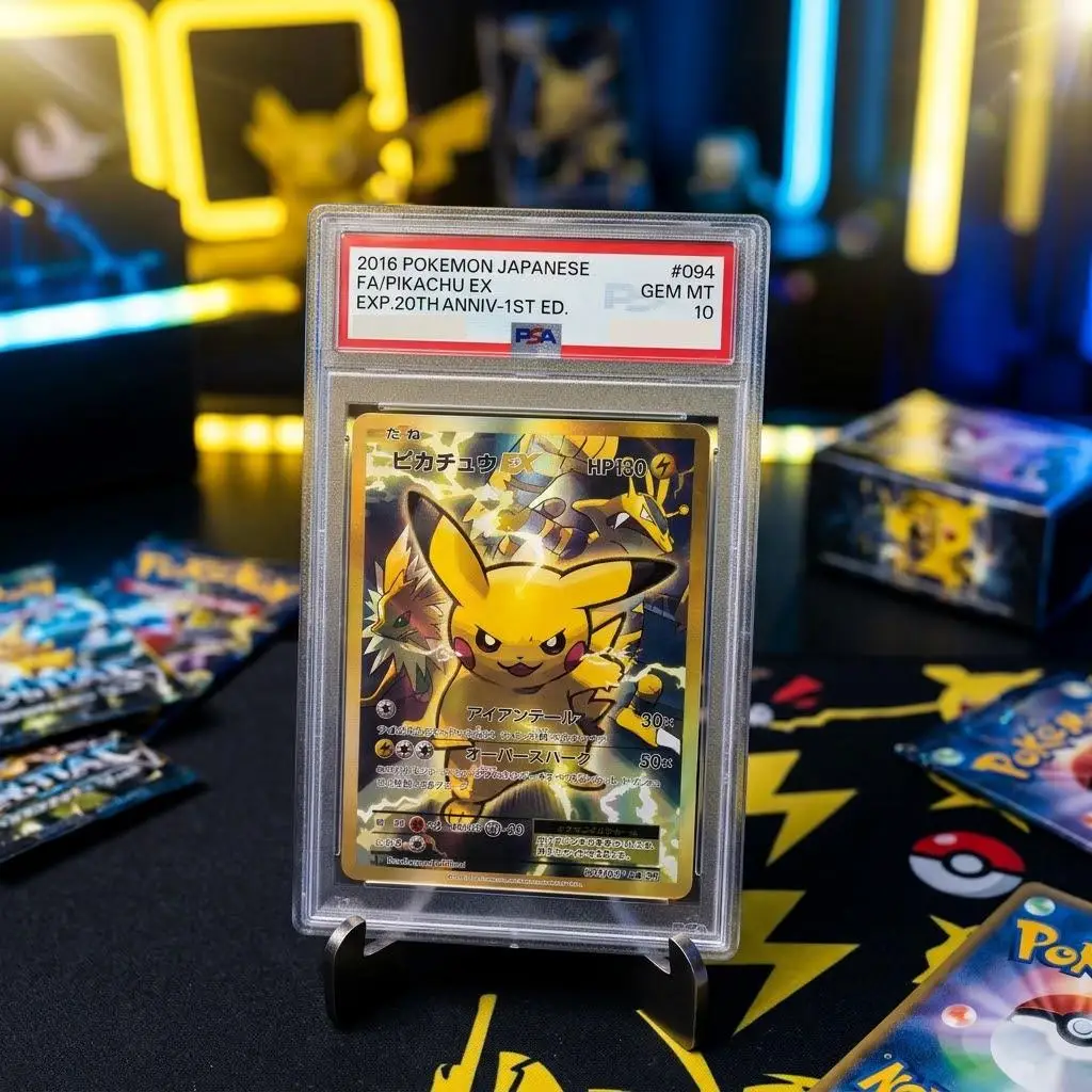DIY PTCG Rating Card Pikachu EX CP6 20th Anniversary 1st Edition SR Full Art - PSA 10 Grail Megumi Mizutani Lightning Type