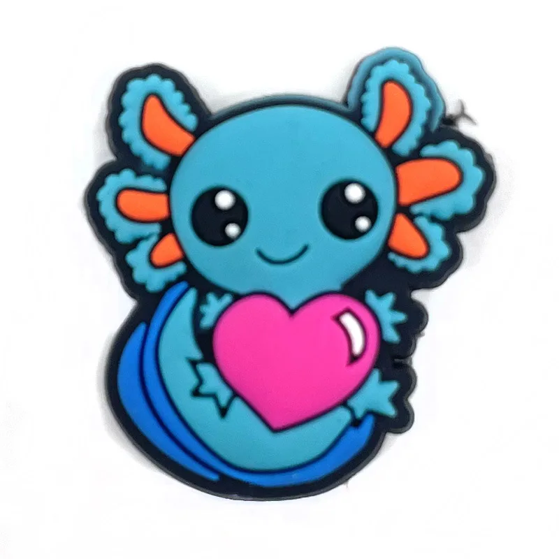 16pcs set Bestseller Axolotl PVC Shoe Charms easy install removable DIY Decor For Clogs Eye-catching Kawaii Clog Accessories view 6