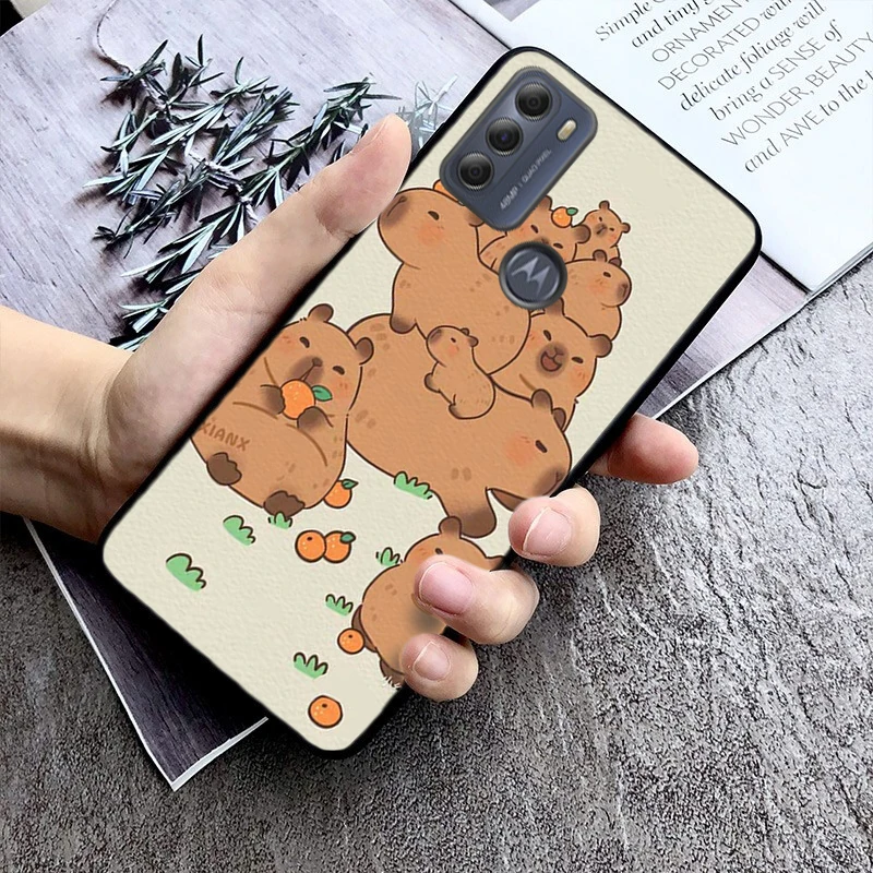 Cute Cartoon Capybara Animal Phone Case For Moto G84 G23 G24 G31 G32 G41 G51 G52 G53 G54 G71 G82 G42 G62 G200 G Play G Stylus