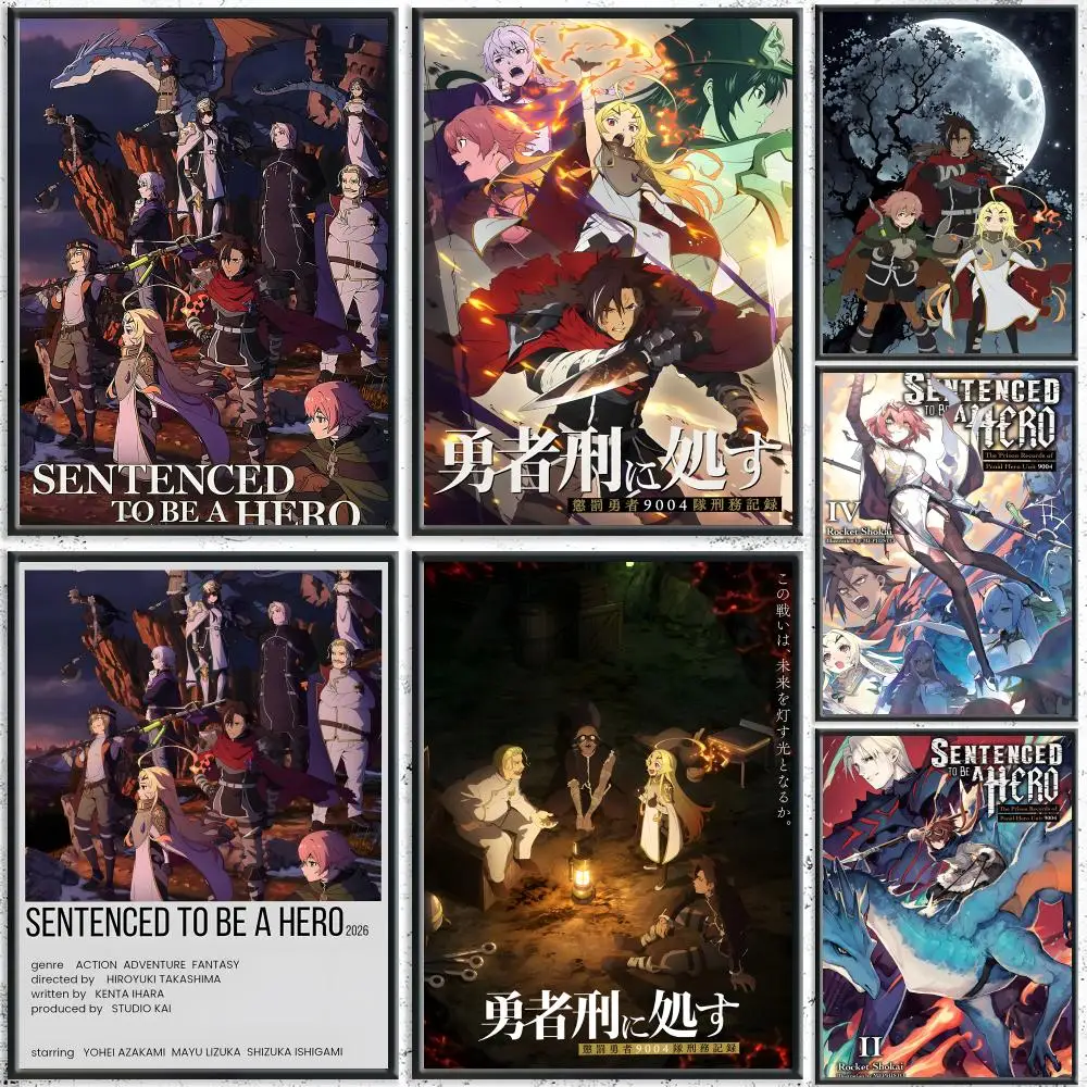 Isekai Anime-Poster „Sentenced to Be a Hero“, HD, wasserfest, selbstklebende Wandkunst – für mehrere Szenen geeignet, Top-Geschenkidee