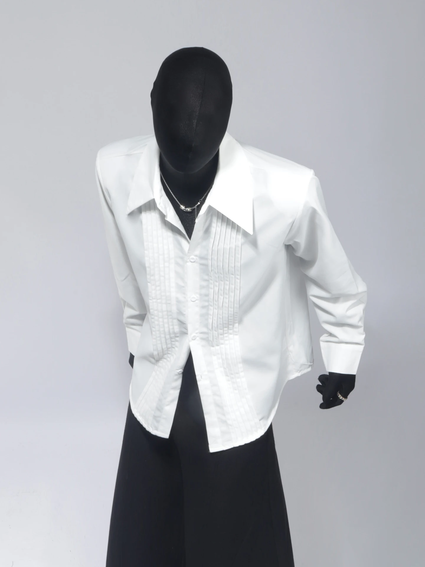 French Court Style Retro Long Sleeve Shirt Fashion Trendy Men's Spring Design Casual Loose Turn-Down Collar Shirt