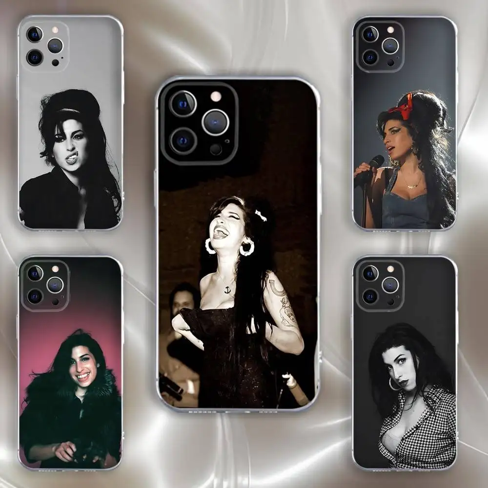 

Amy Winehouse Legardary Singer Phone Case For iPhone 16,15,14,13,12,11 Pro,Max,Plus,X,XS,XR,SE,Mini Transparent Silicone Soft