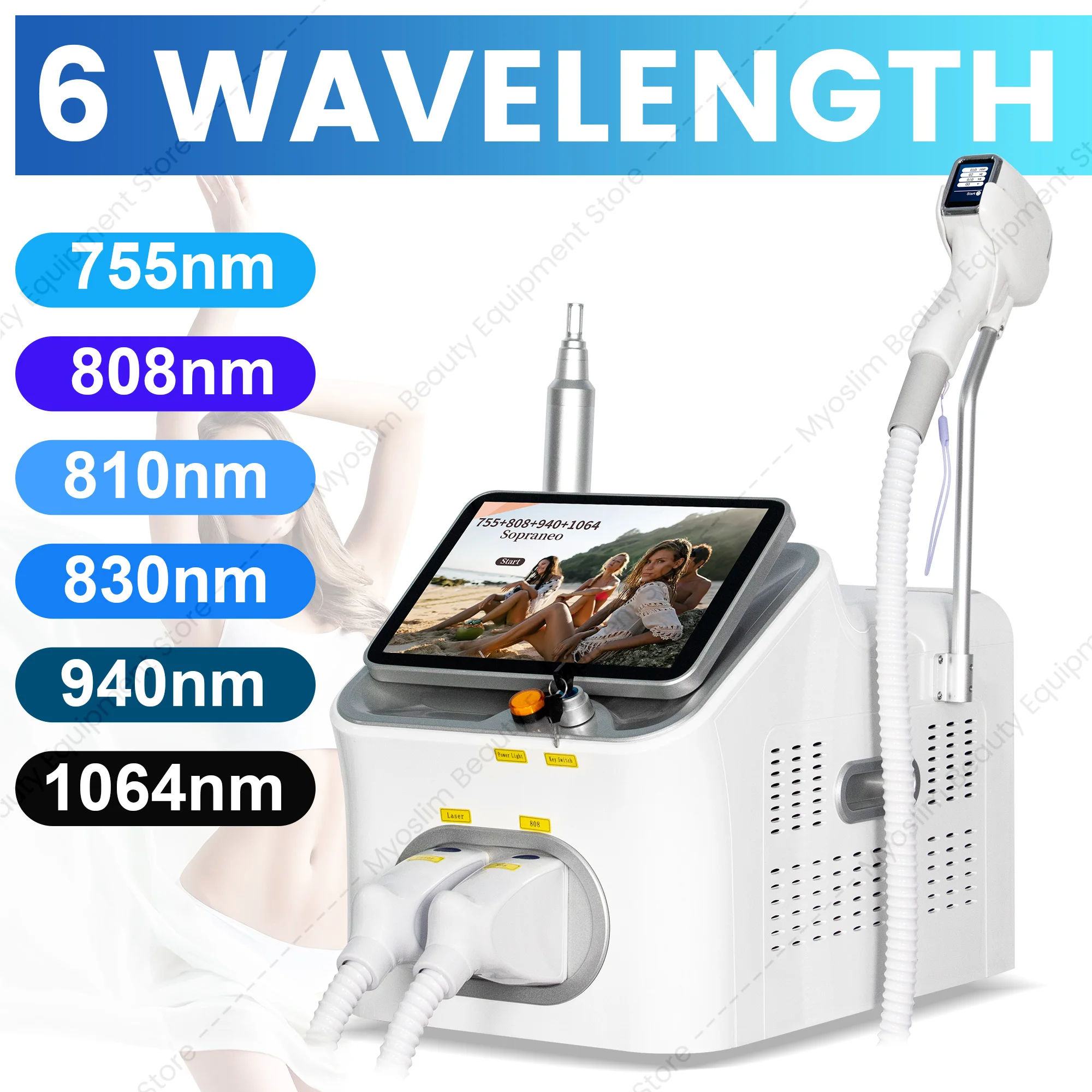 7000W FAC Soprano 2 in 1 808+ Picosecond Diode Laser Hair Removal Device Picosecond Tattoo Removal Permanent Hair Removal