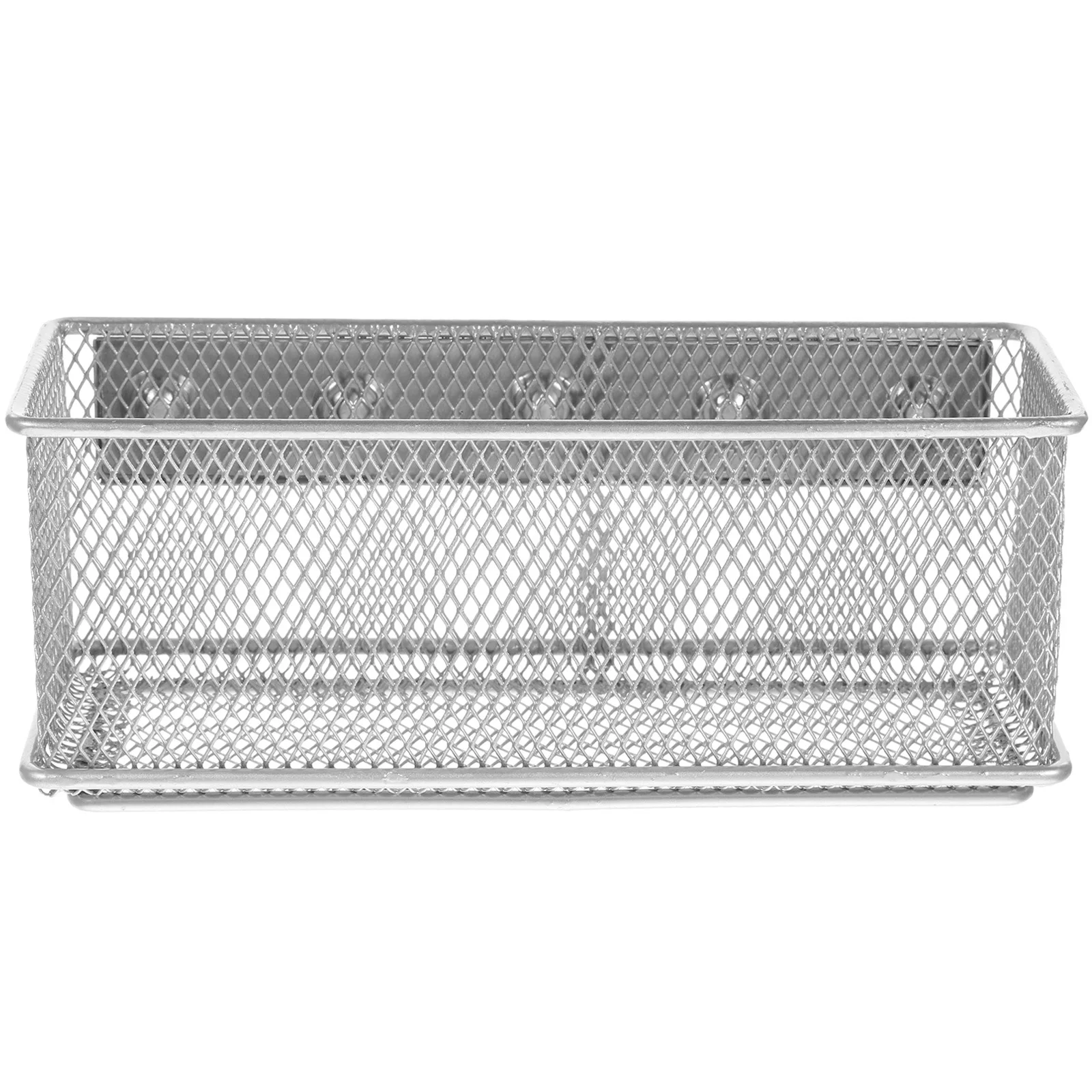 حامل القلم الرصاص المغناطيسي سلة التخزين منظم شبكي معدني لخزانة الثلاجة السبورة حامل القلم المغناطيسي للخزانة و