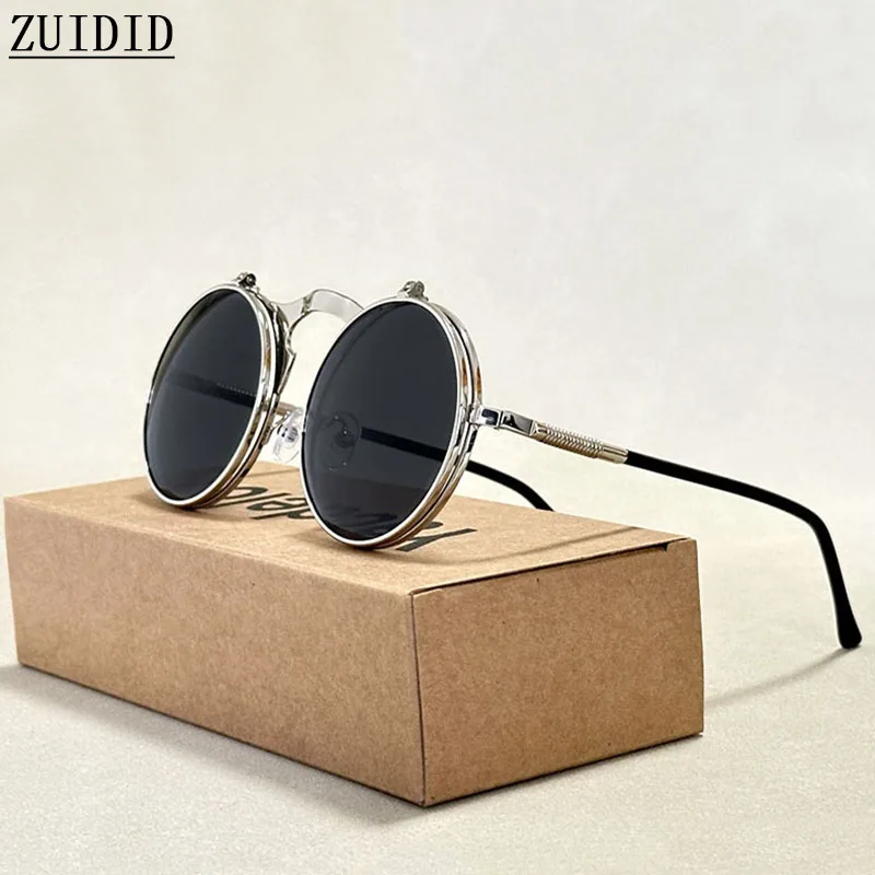 Okrągłe okulary w stylu Steampunk dla mężczyzn w stylu Retro designerska okulary przeciwsłoneczne damskie modne moda Punk w stylu Vintage Gafas De Sol Hombre Vasos