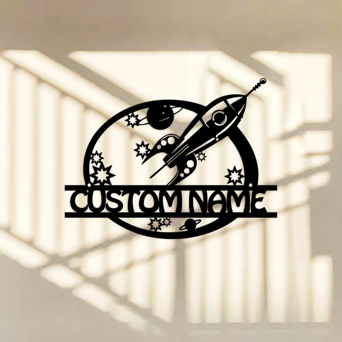 

Personalized Space Ship Metal Wall Art, Kid Room Decoration, Spaceship Universe Sign, Nursery Decoration, Gift For Son, Daughter