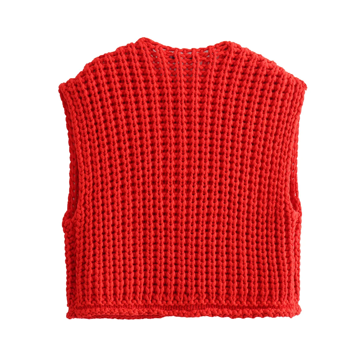 DUOPERI Women Fashion Solid Knitted Sweater Vest Tops V-Neck Sleeveless Female Chic Lady Casual Outwear Tank