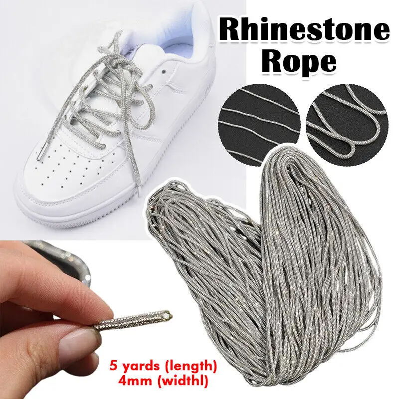 5/10/20/30Yards Rhinestone Rope Glitter 4mm Crystal Tube Cord Trimming DIY Jewelry Bracelet Necklace Shoelaces Bag Strap Materia