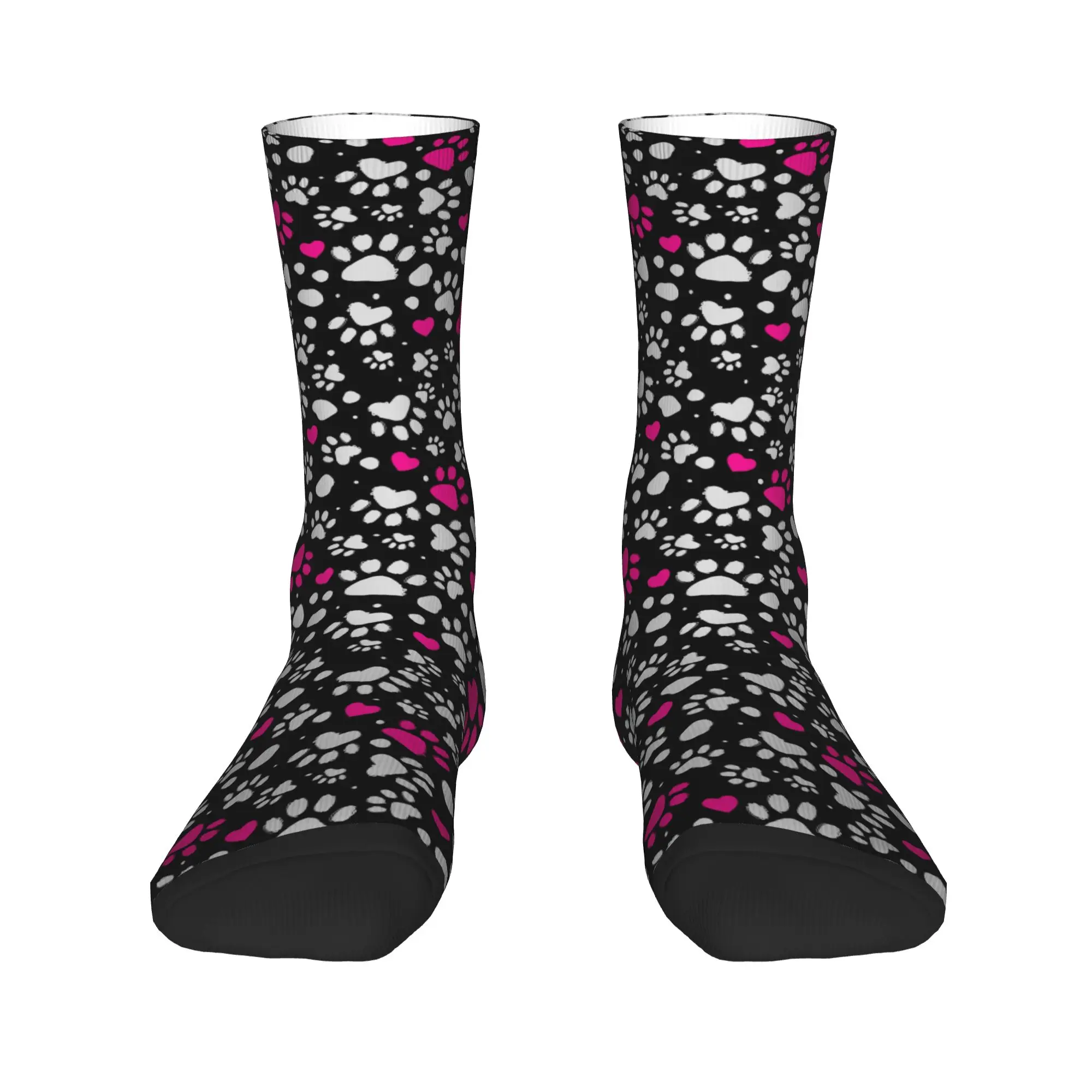 

Модные носки с принтом животных и принтом собачьих лап для мужчин и женщин, эластичные летние, осенне-зимние носки для экипажа
