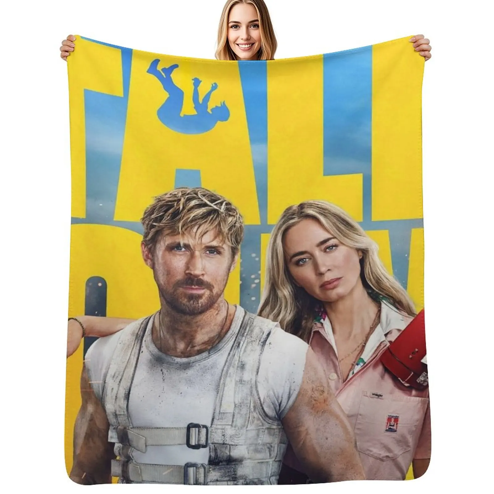

The Fall Guy (2024) Poster Throw Blanket Travel Size Cozy Blanket for Plane Train