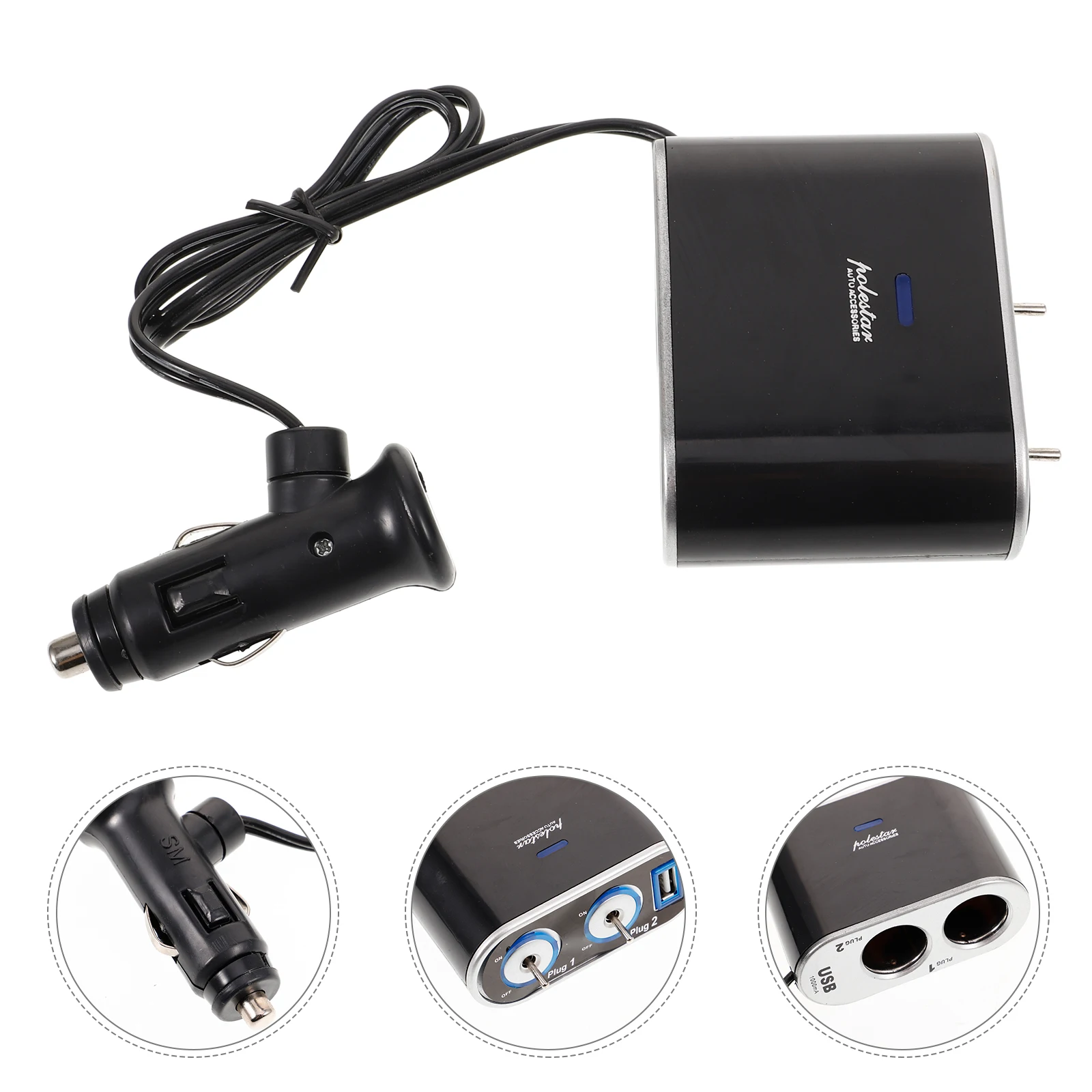 

Cigarette Lighter Adapter Car Splitter Distributor Plug Switch USB Compact Design Reliable Performance Plastic Material