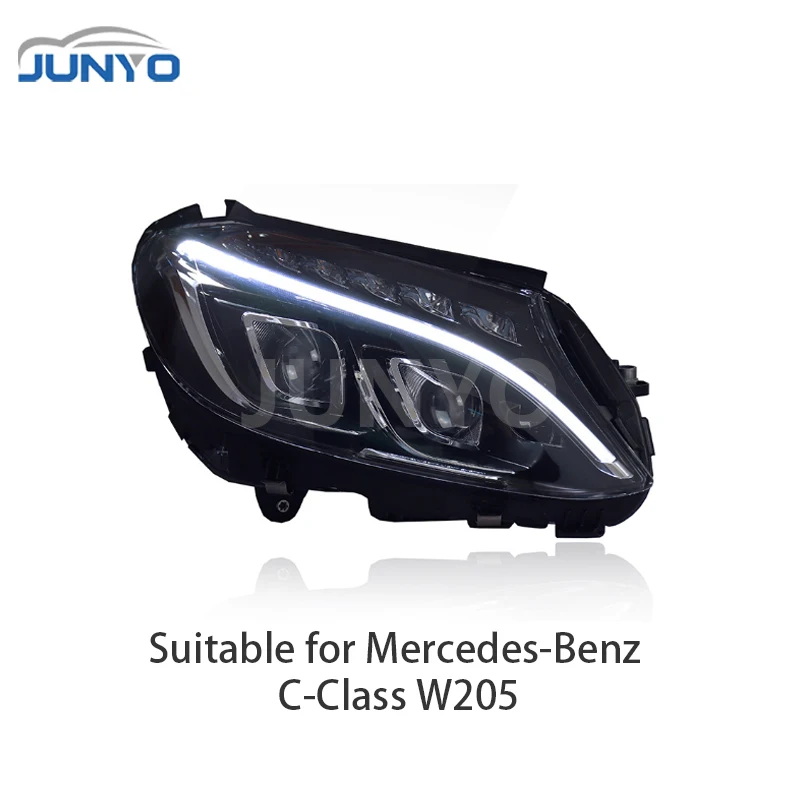 Car Taillights Assembly for W205 Modified Low-Profile High-End Led Dual-Lens Daytime Running Lights Pair Left and Right