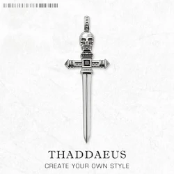 Pendant Small Skull Sword Summer Brand New Rebels Jewelry Europe 925 Sterling Silver Warrior Gift For Women Men