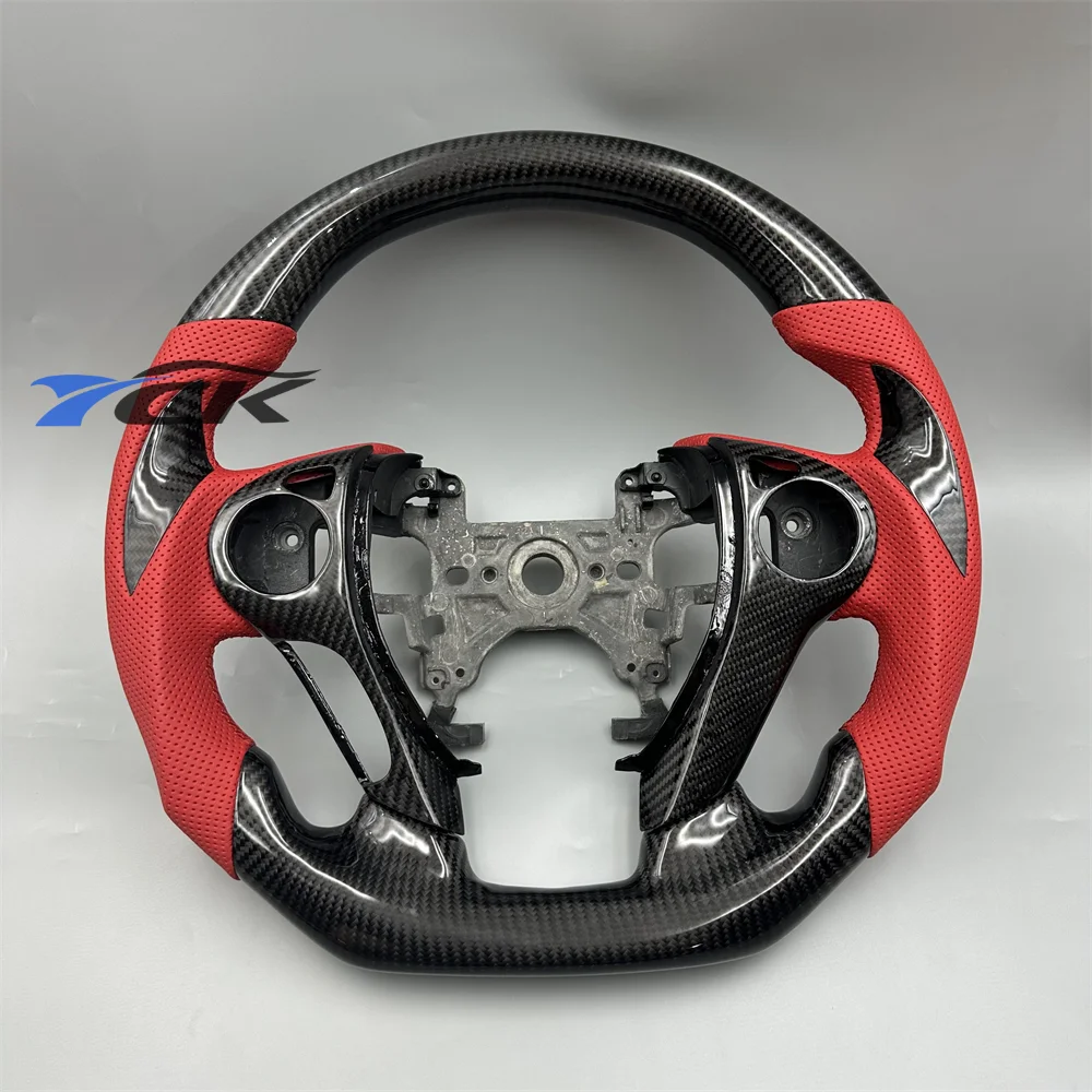 

Black Carbon Fiber Red Leather stitch With decorative frame Steering Wheel For Honda Accord 2013-2017 Car accessories
