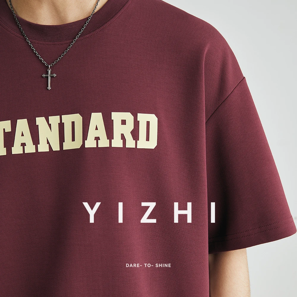 Men's Personality Fashion Brand Printed Letter Short Sleeve T-shirt 2025 Summer Korean Retro Loose