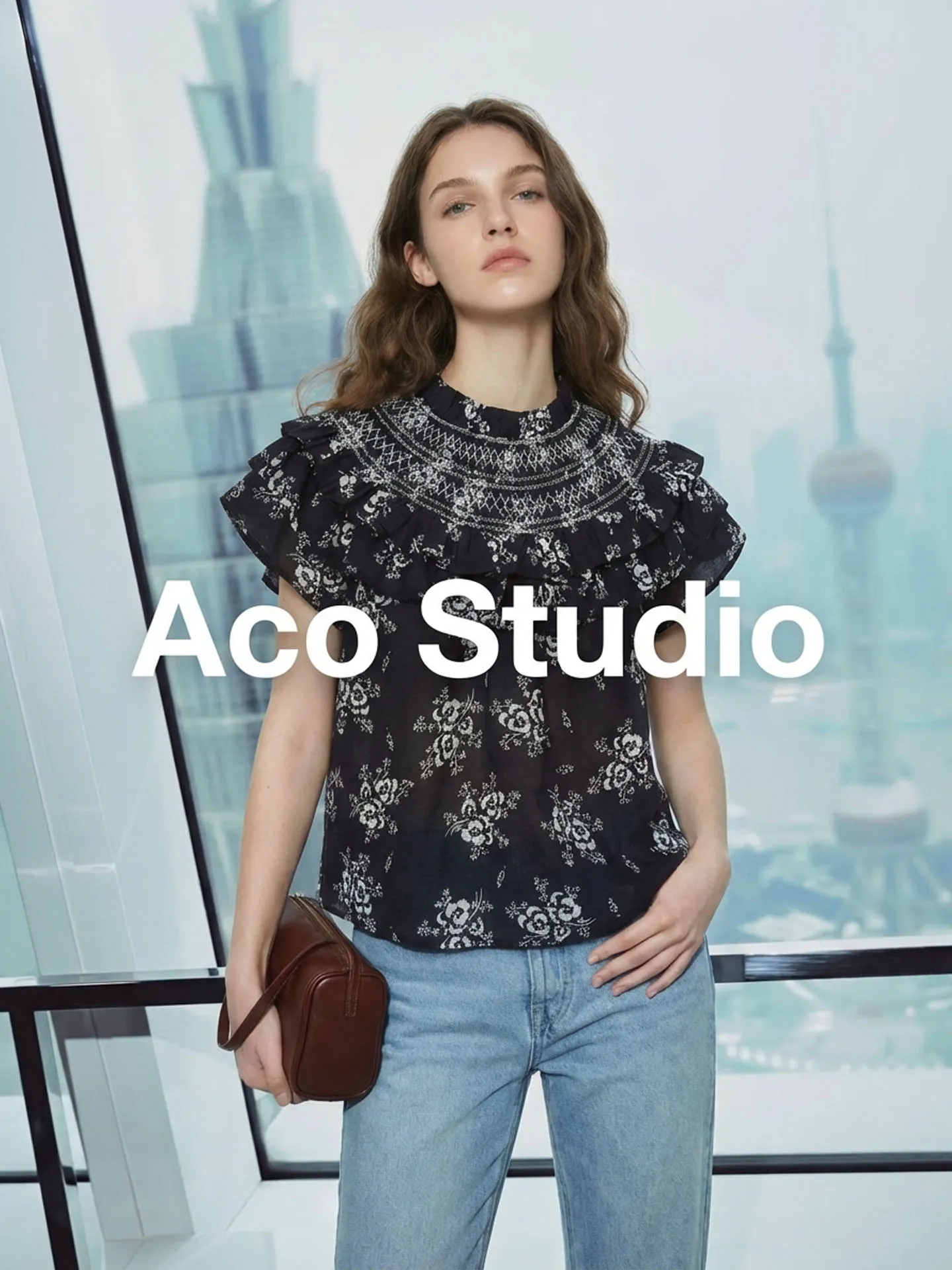 

Retro Floral Lace Trim Pullover irt Women's Summer New Sle Slimming Design Sensation Fly Sve Cotton Pure round Ne Top