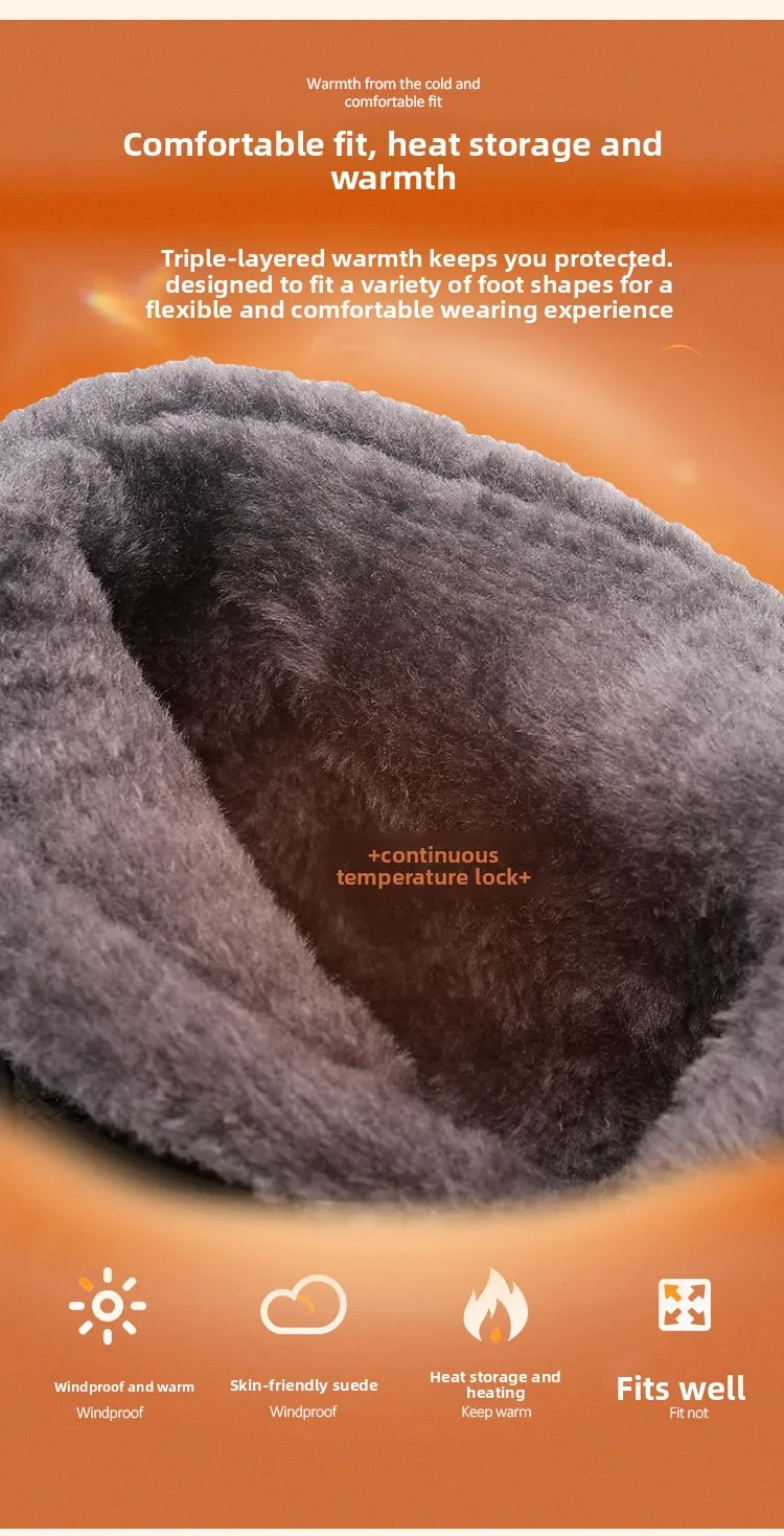 Damen Winter-Schneestiefel mit warmem Kunstfellfutter, seitlichem Reißverschluss, wasserdicht, rutschfest, bequeme Knöchelstiefel für ältere Damen. – Detail 3