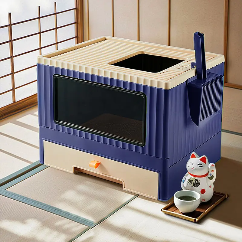 Fully Enclosed  Cat Litter Box Cat Toilet Pet Cat Litter Drawer Enclosure Drawer Type Deodorization Upward Outlet Downward Inlet