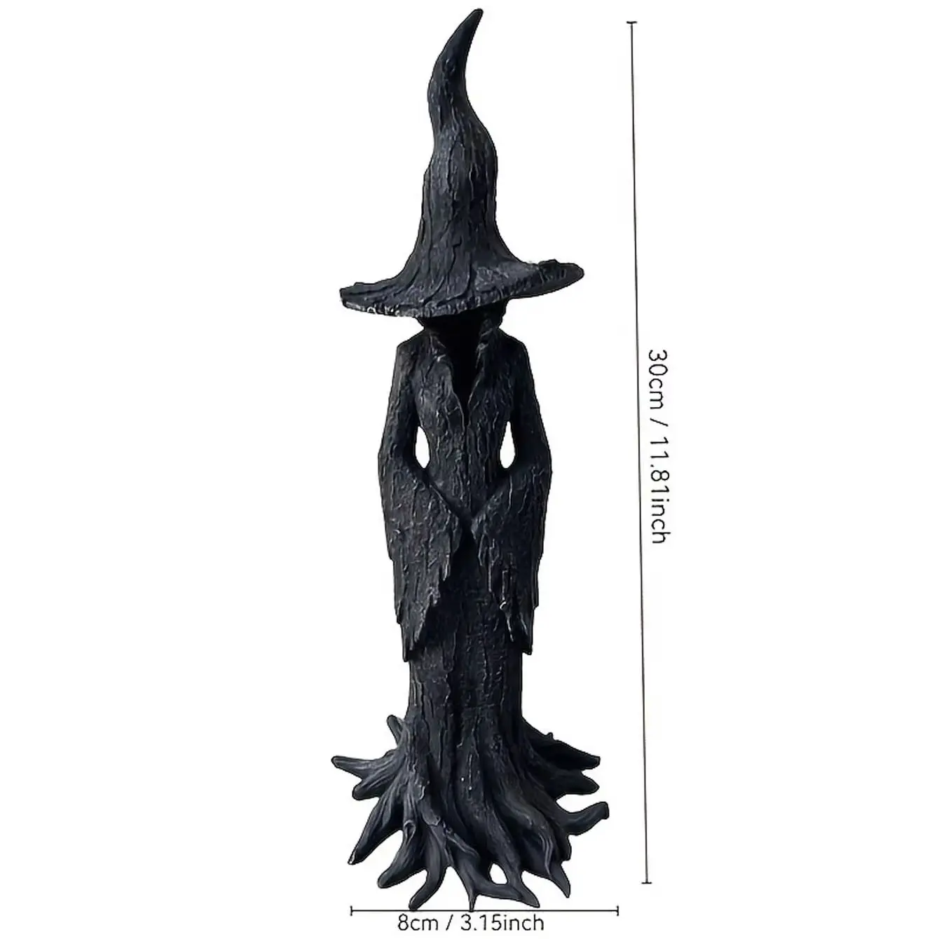 12 Zoll 8-Zoll Gothic-Hexenstatue - Schwarzgoldenes Gothic-Design, geeignet für Hexenpartys und Gothic-Wohndekoration. – Detail 4