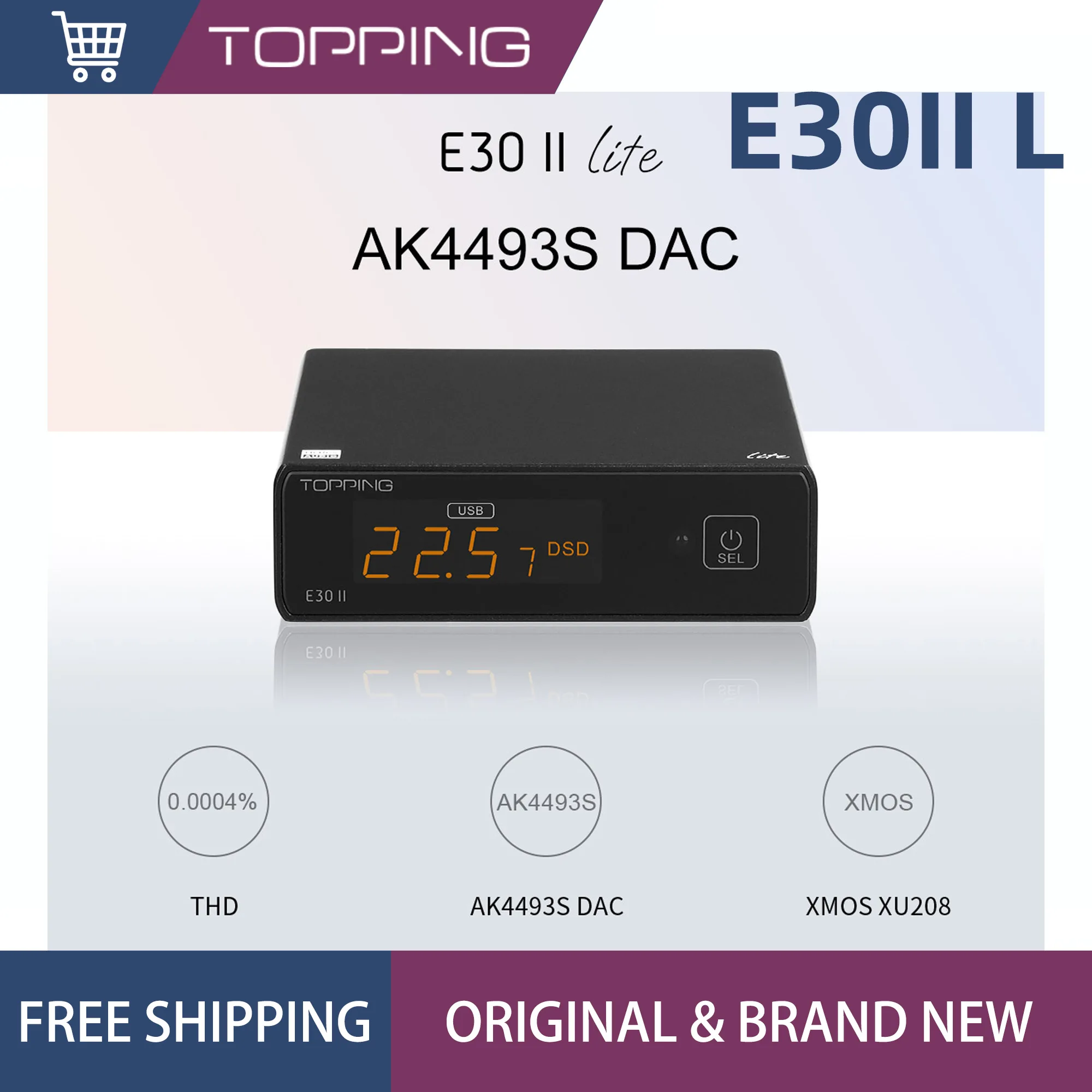 TOPPING E30II LITE Dual AK4493s декодер с поддержкой DSD512 PCM 32 бит 768 кГц с ЦАП с дистанционным управлением