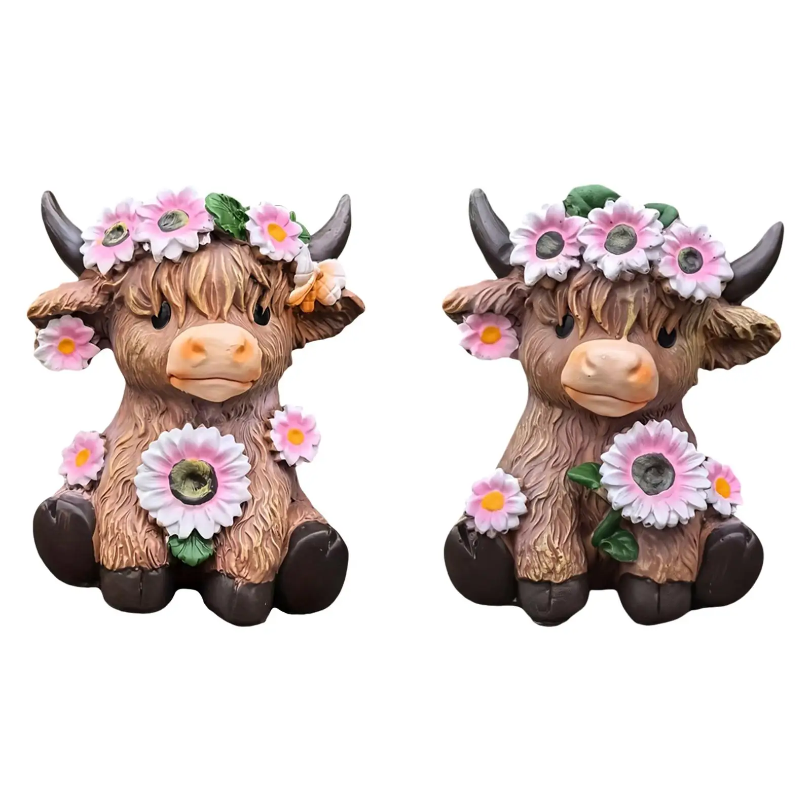 Resin Cow Shaped Flower Pot Artistic Cute Plant Holder Garden Pots and Planters for Home Interior