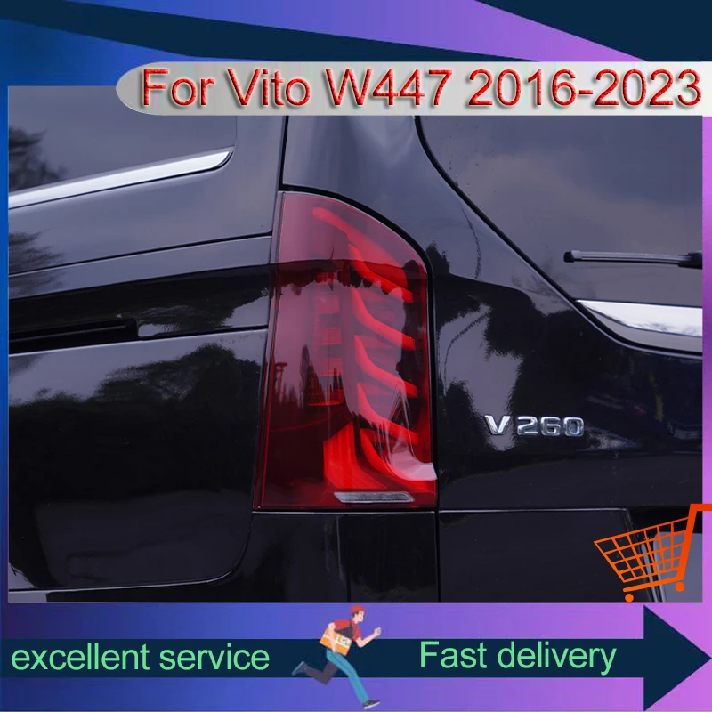 Auto Rear Lamp For Mercedes Benz Vito W447 2016-2023 Modified Assembly Taillight LED DRL Horse Race Streaming Turn Signal Light