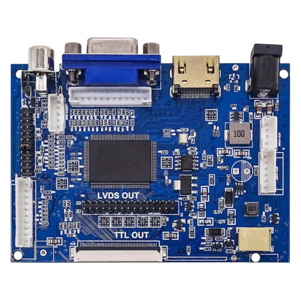 

LCD Display TTL LVDS Controller Board HDMI VGA 2AV 50PIN for AT070TN90 92 94 Support Automatically V S-TY2662-V1