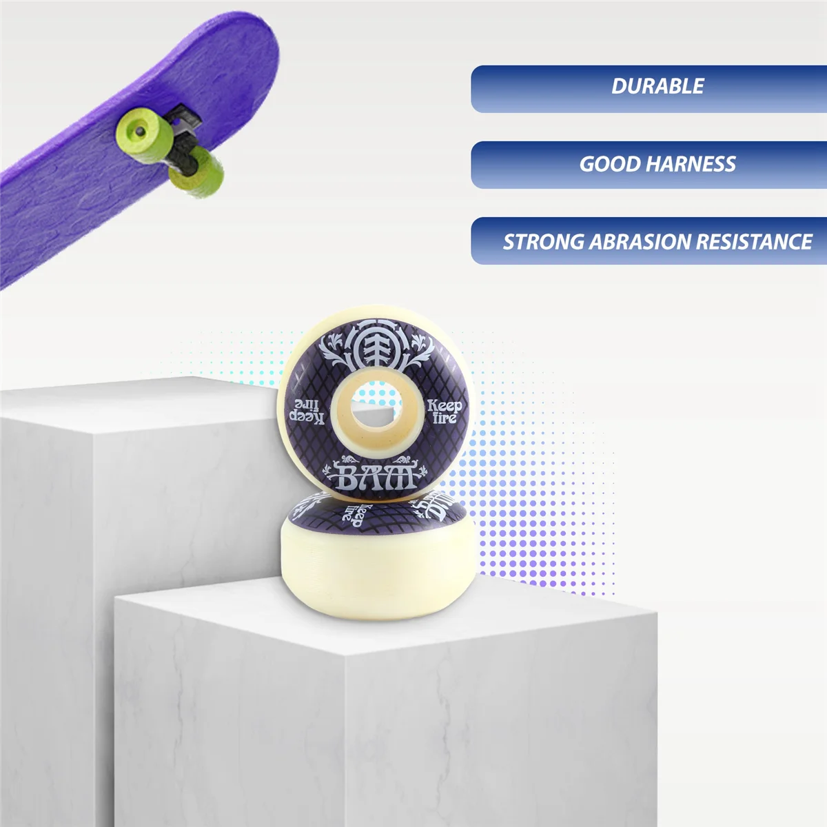 SYJZ KEEPFIRE 4 Stück Skateboard-Räder, 54 mm PU-Härte, Skateboard, 85 A, Longboard-Räder für Street-Longboard-Skate-Deck-Rad