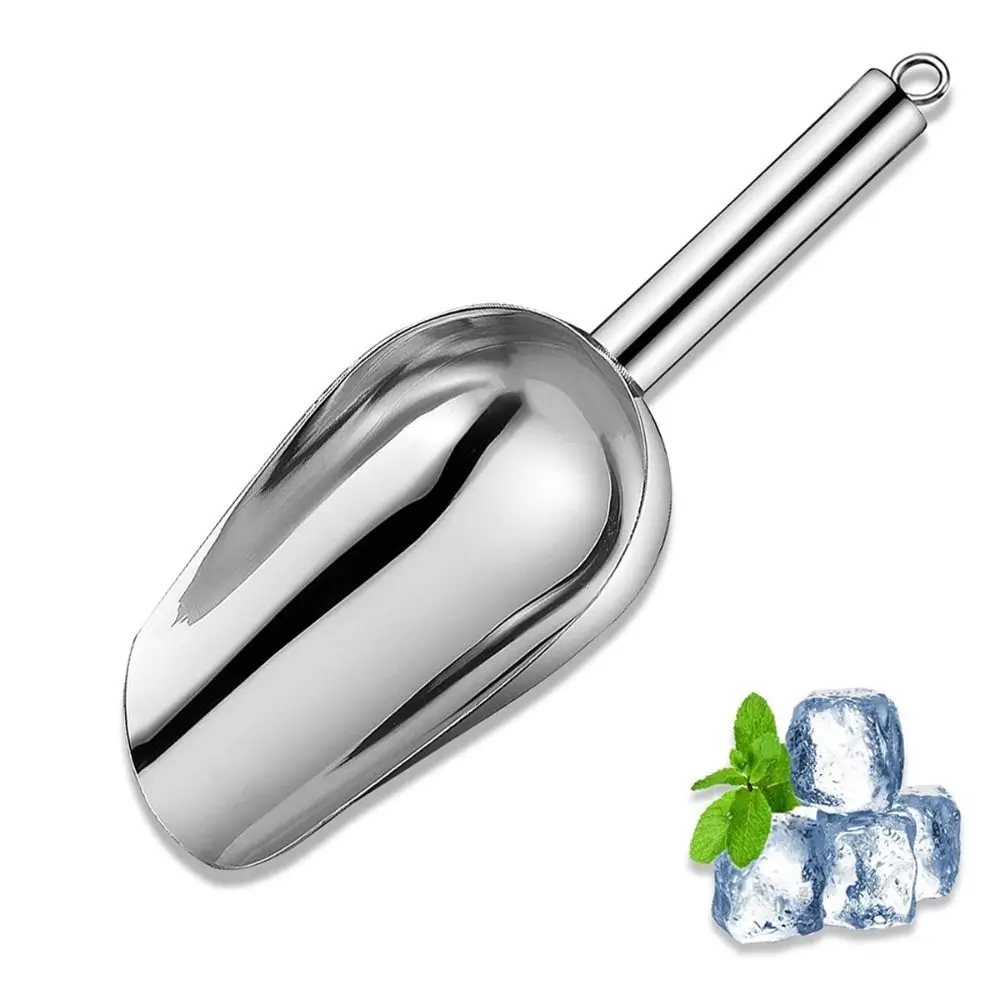 

Durable Stainless Steel Ice Scoop for Freezer Silver Bar Accessories Food Scoops Grain Shovel Party