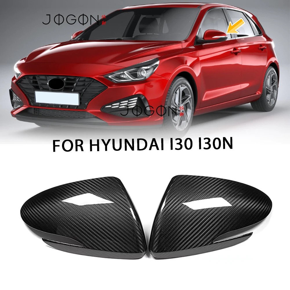 JOGON 100% Real Dry Carbon Fiber Reaview Mirror Cover Cap For Hyundai N N-Line i30N i30 N 2018 2019 2020 2021 2022 2023 - 2025