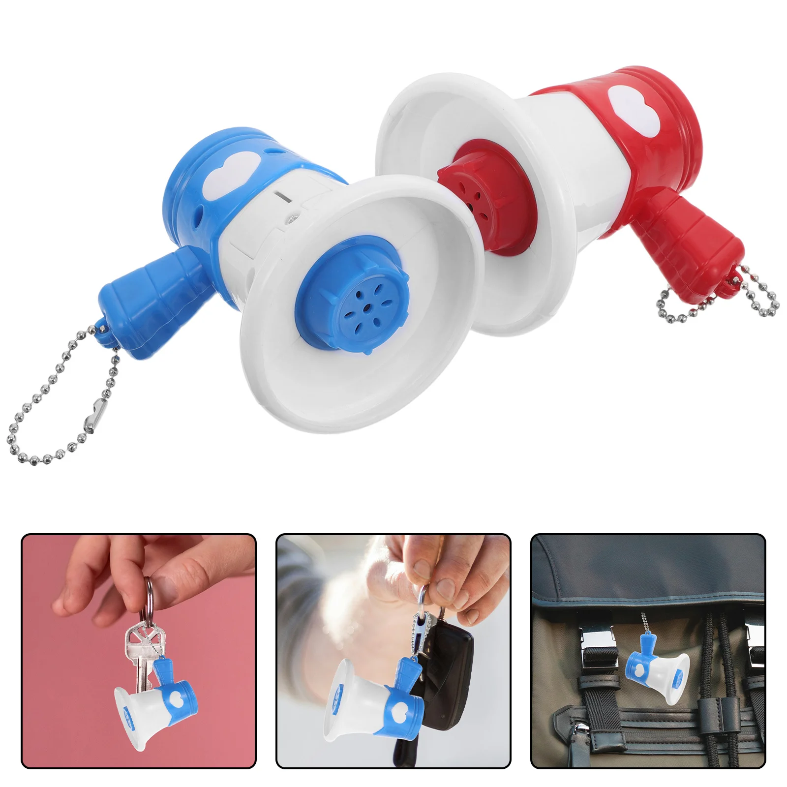 

4Pcs Mini Megaphone Keychain Speaker Portable Handheld Loud Bullhorn for Sports Cheer Kids Teachers Mini Megaphone Speaker