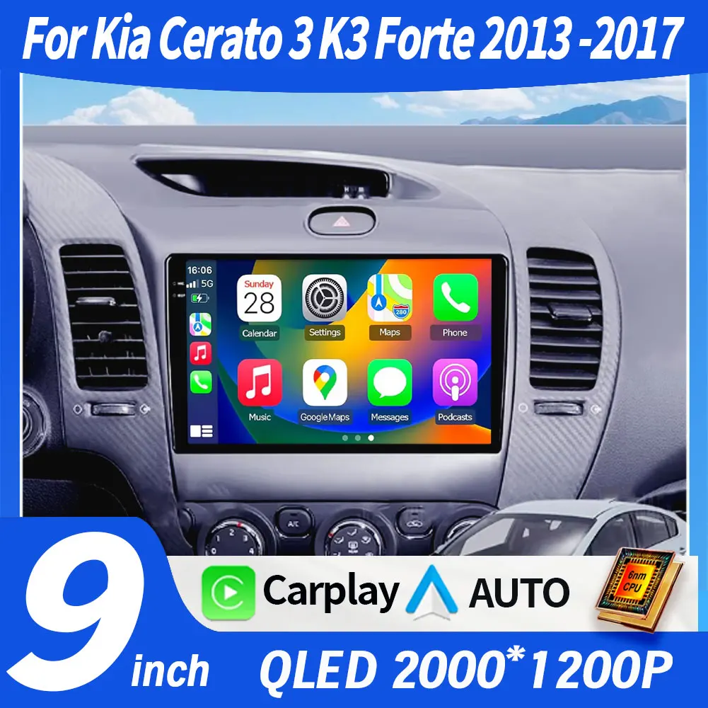 Android para Kia Cerato 3 K3 Forte 2013 2014 2015 2016 2017 2018 coche Auto Radio reproductor Multimedia navegación GPS NO 2din DVD 4G