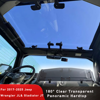 Off Road 4x4 Exterior Aceessories 180° Clear Transparent Sky Roof Panoramic Hardtop For 2018-2025 Jeep Wrangler JL&Gladiator JT