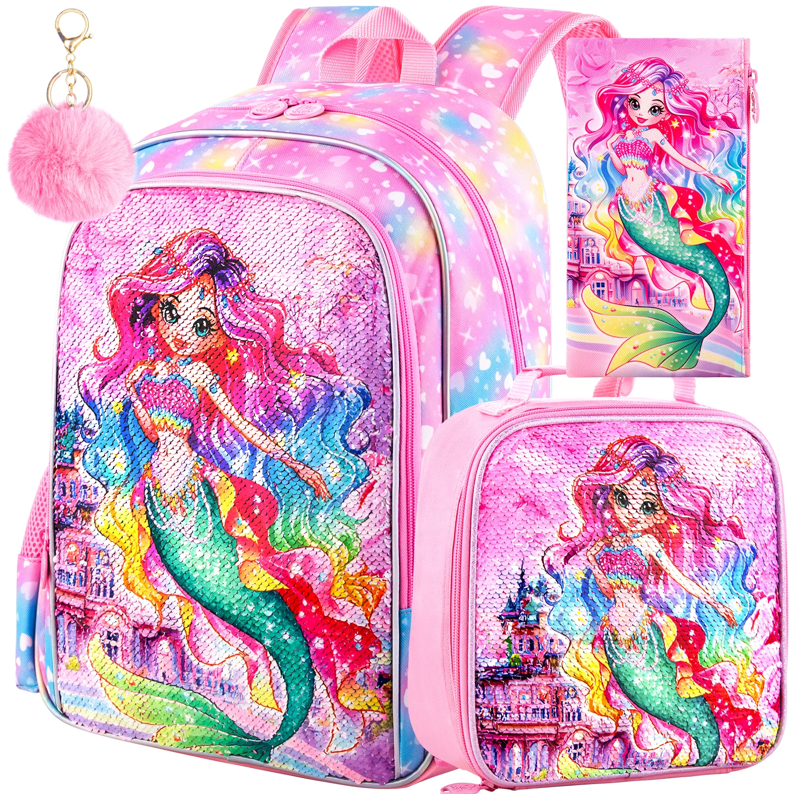 3PCS Backpack for Girls , 16\