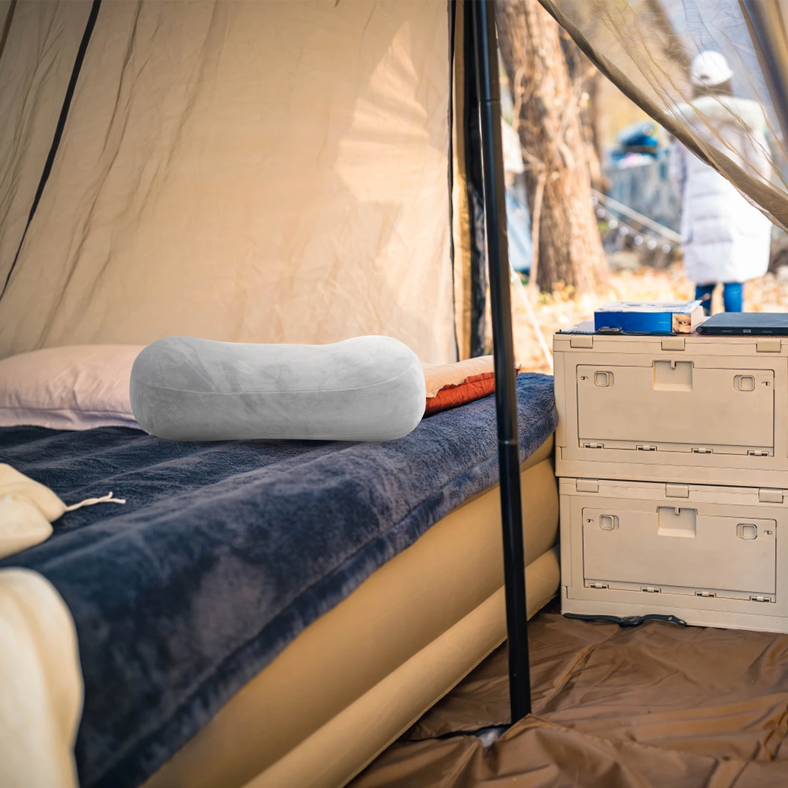 Oreiller de couchage en coton à mémoire de forme, conception à rebond doux pour un soulagement d'assise longue, oreiller idéal pour le repos du cou, chaise de bureau respirante